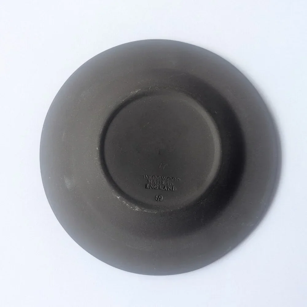 Wedgwood Two Different Jasperwood Ashtrays Black Green White Horse Light Wear - Picture 4 of 10